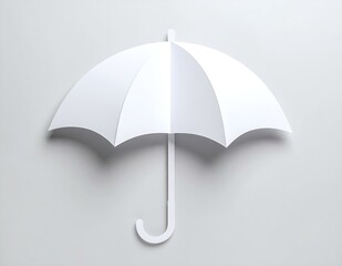 Poster - White Paper Origami Umbrella Minimalist Design, Clean Style