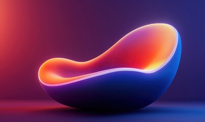 Poster - Futuristic glowing chair, vibrant studio