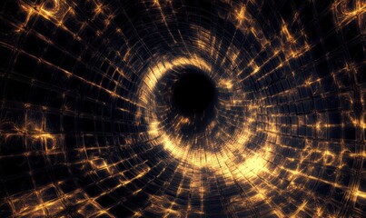Poster - Glowing Energy Vortex Tunnel, Abstract Background