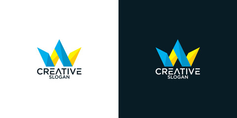 Fototapete - initial letter w abstract monogram logo vector design