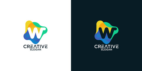 Fototapete - initial letter w abstract monogram logo vector design
