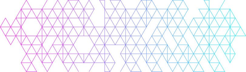 Aufkleber - Abstract Polygonal Wireframe Futuristic Triangle Line Technology Network. Low Poly Triangular Network With Gradient Outline, Perfect For Minimal UI Design, Infographics, Or Creative Digital Art.