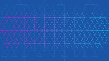 Aufkleber - Blue geometric background with triangle shape pattern. Futuristic Triangle Grid Pattern on Blue Background. Low Poly Triangular Network