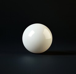 Aufkleber - A perfect, glossy white sphere rests on a dark surface