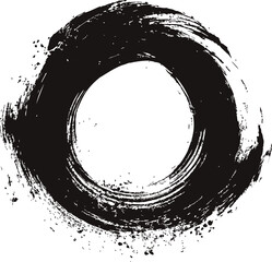 Poster - Black ink circle representing artistic zen concept. Vector illustration
