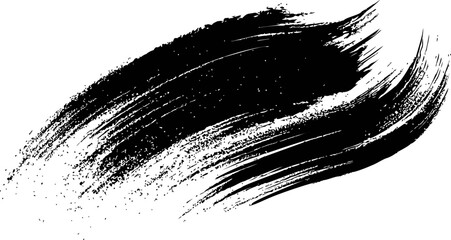 Aufkleber - Black brush stroke with speckled texture, artistic design. Vector illustration