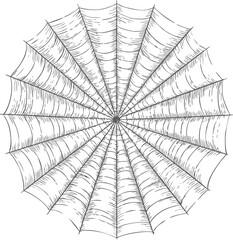 Aufkleber - Detailed black and white illustration of symmetrical spiderweb pattern. Vector illustration
