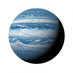 Wall Mural - Illustration of a blue and white gas giant planet with visible cloud bands