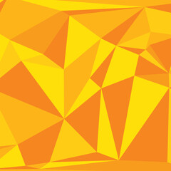 Aufkleber - Abstract geometric background with polygons yellow to orange color. Triangular polygons.