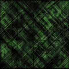 Poster - Abstract dark green crisscrossing lines pattern