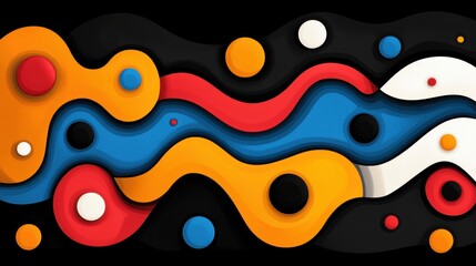 Fototapete - Abstract Colorful Shapes Digital Illustration
