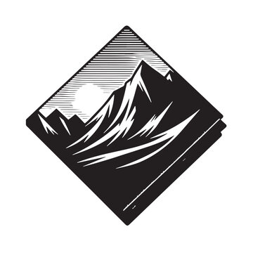 Black Color Pocket Square Silhouette Vector Illustration, Solid White Background. minimal vector design