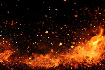 Wall Mural - fiery sparks flames fire background.