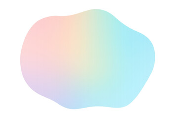 Aufkleber - Soft pastel gradient organic blob floating against transparent backdrop, trendy graphic design element