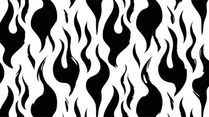 Poster - Black and white flame pattern creating a dynamic and bold visual effect. Vector illustration
