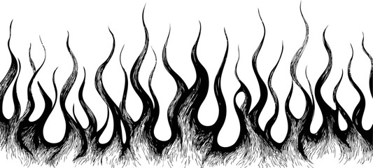 Poster - Black flame design, abstract fire illustration. Vector illustration