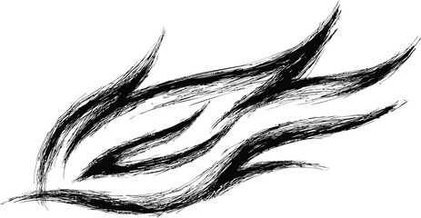 Aufkleber - Dynamic black abstract brush strokes, digital illustration. Vector illustration