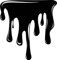 Poster - Black dripping paint with smooth edges creating a fluid motion. Vector illustration