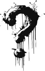 Poster - Ink splash forming a question mark with dripping effect. Vector illustration