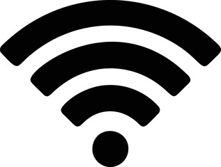 Poster - Simple black and white wifi symbol icon on a plain background. Vector illustration