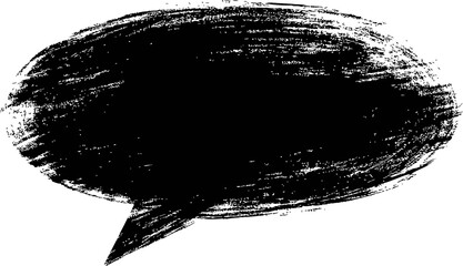 Poster - Black grunge speech bubble with brush texture. Vector illustration