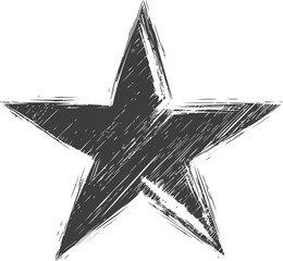 Poster - Grunge sketch of a black star with rough edges. Vector illustration