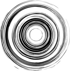 Poster - Abstract black and white concentric circles pattern like a vinyl record. Vector illustration
