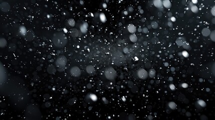 Poster - Abstract image of floating particles against a black background, creating a mesmerizing visual effect. Perfect for themes of depth, texture, and elegance.