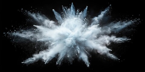 Wall Mural - Powder Dust Explosion on Black Background, abstract, mess,  abstract, mess, colorful, dust, dynamic, colored, green