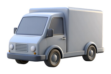 Aufkleber - Cartoon delivery van 3d render isolated on transparent background