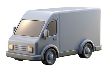Aufkleber - Cartoon delivery van 3d render isolated on transparent background