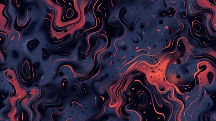 Poster - Explore a captivating abstract design featuring dark flowing patterns intertwined with warm hues. This vibrant artwork adds a modern touch to any creative project.