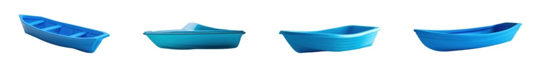 Fototapete - Multiple blue rowboat designs displayed. isolated on transparent background