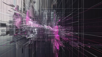 Poster - This abstract digital artwork captures dynamic lines and vibrant colors, representing a conceptual depth in modern design. Ideal for technology or artistic contexts.