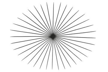 Aufkleber - Radial lines converging toward central point, generating starburst pattern with transparent backdrop, suitable for graphic design compositions