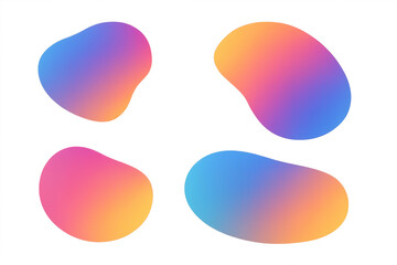 Poster - Four colorful gradient shapes creating a modern and vibrant design on a transparent background