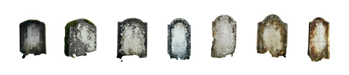 Fototapete - set of decorative, abstract, sculpted forms isolated on transparent background