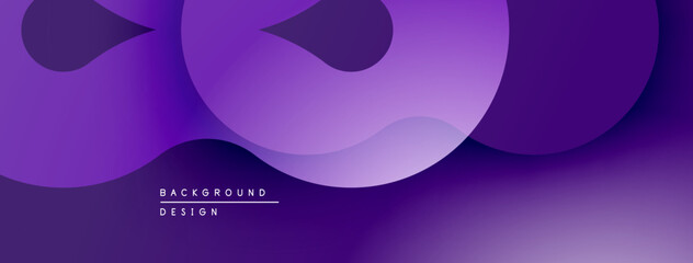Leinwandbilder - Abstract purple background. Overlapping shapes create modern, fluid design. Gradient effect adds depth, visual interest.