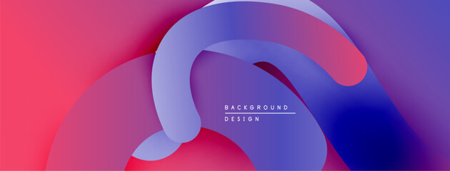 Aufkleber - Abstract fluid shapes, vibrant colors blend. Modern design, smooth gradients create dynamic composition. Background suggests innovation, energy.