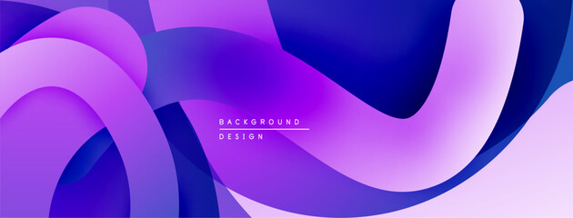 Aufkleber - Abstract fluid shapes, vibrant purple hues, smooth gradients create modern background design. Minimalist aesthetic, dynamic composition.