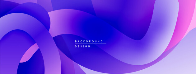 Leinwandbilder - Abstract fluid shapes, vibrant purple hues, smooth gradients. Modern design element for backgrounds, presentations. Minimalist aesthetic.