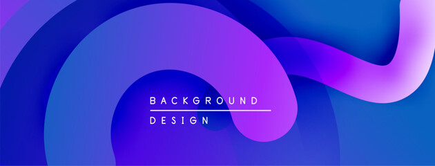 Poster - Abstract fluid shapes, vibrant purple, blue gradients. Modern design element for backgrounds, presentations, digital art. Smooth transitions create dynamic visual effect.
