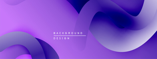 Aufkleber - Abstract purple background. Smooth flowing shapes create modern design. Gradient colors offer visual depth, simplicity.