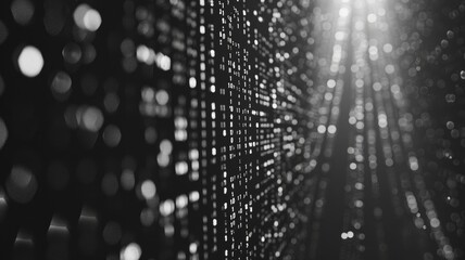 Leinwandbilder - abstract picture of binary code with digital technology style design with the coding data flowing sh