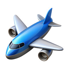 Aufkleber - Blue airplane icon 3d model isolated on transparent background