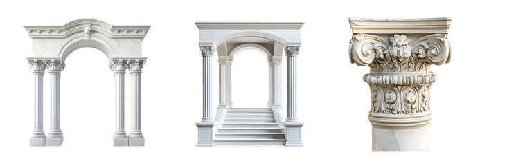 Aufkleber - set of Classic architectural elements in a setting. isolated on transparent background
