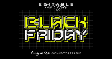 Poster - Black friday editable text effect, 3d typography in graphic styles