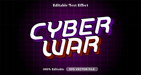 Poster - Cyber war editable text effect, 3d typography in graphic styles