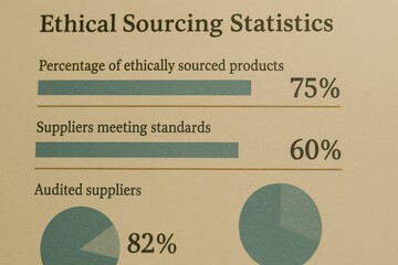 Poster - Ethical Sourcing Statistics Displaying Percentage of Ethically Sourced Products and Supplier Standards