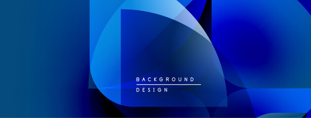 Poster - Abstract blue gradients create dynamic shapes. Modern design features text background, design. Smooth transitions, vibrant colors present.